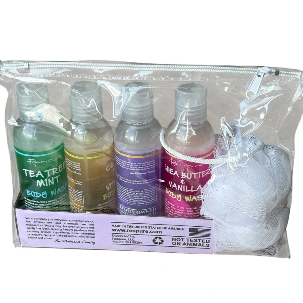 Renpure Bath Travel Set Body Wash Lotion NEW Sealed Shea Butter Lavender